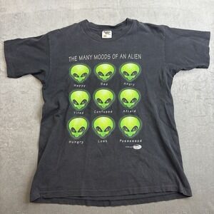 Tennesse River Black Graphic Print Alien Moods T-Shirt Size L -  100% Cotton